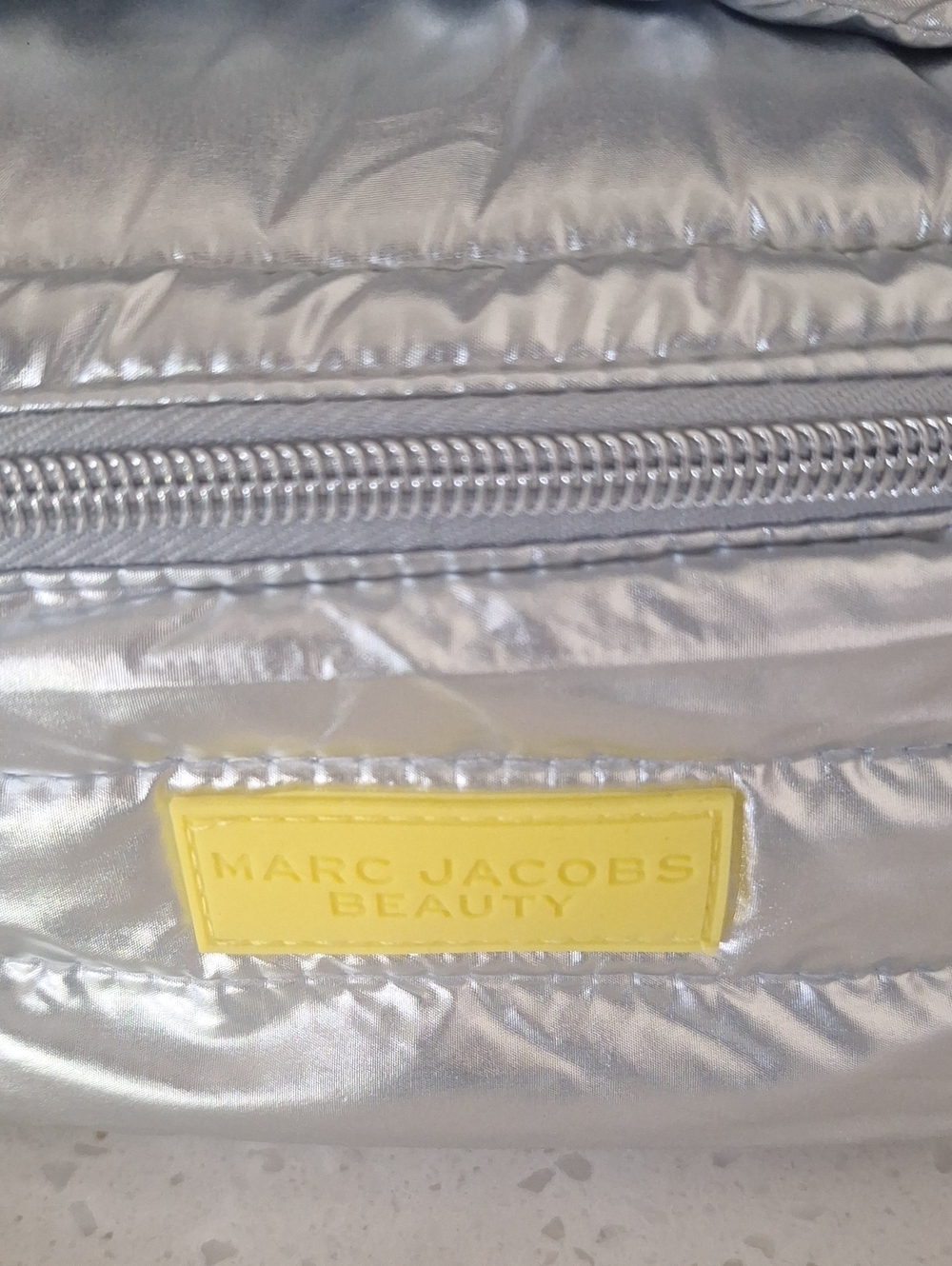 Marc Jacobs Metallic Silver Puffer Cosmeric Case